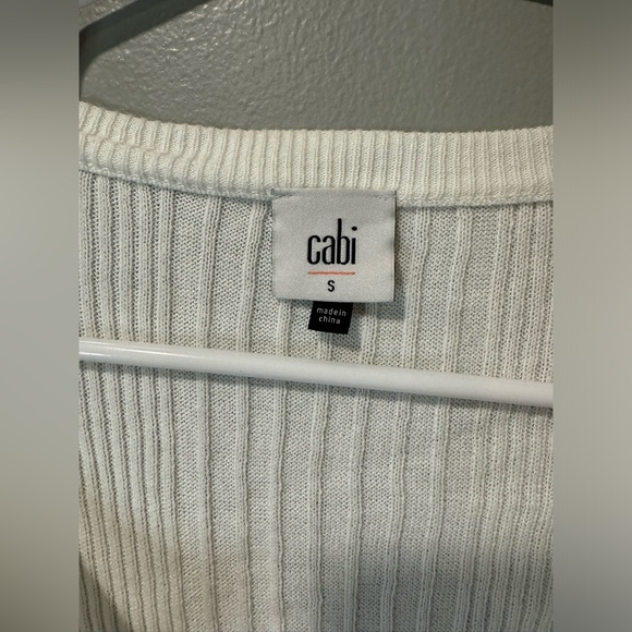 EUC Cabi Dashes Sweater Long Cardigan Size Small White and Black - Picture 10 of 10